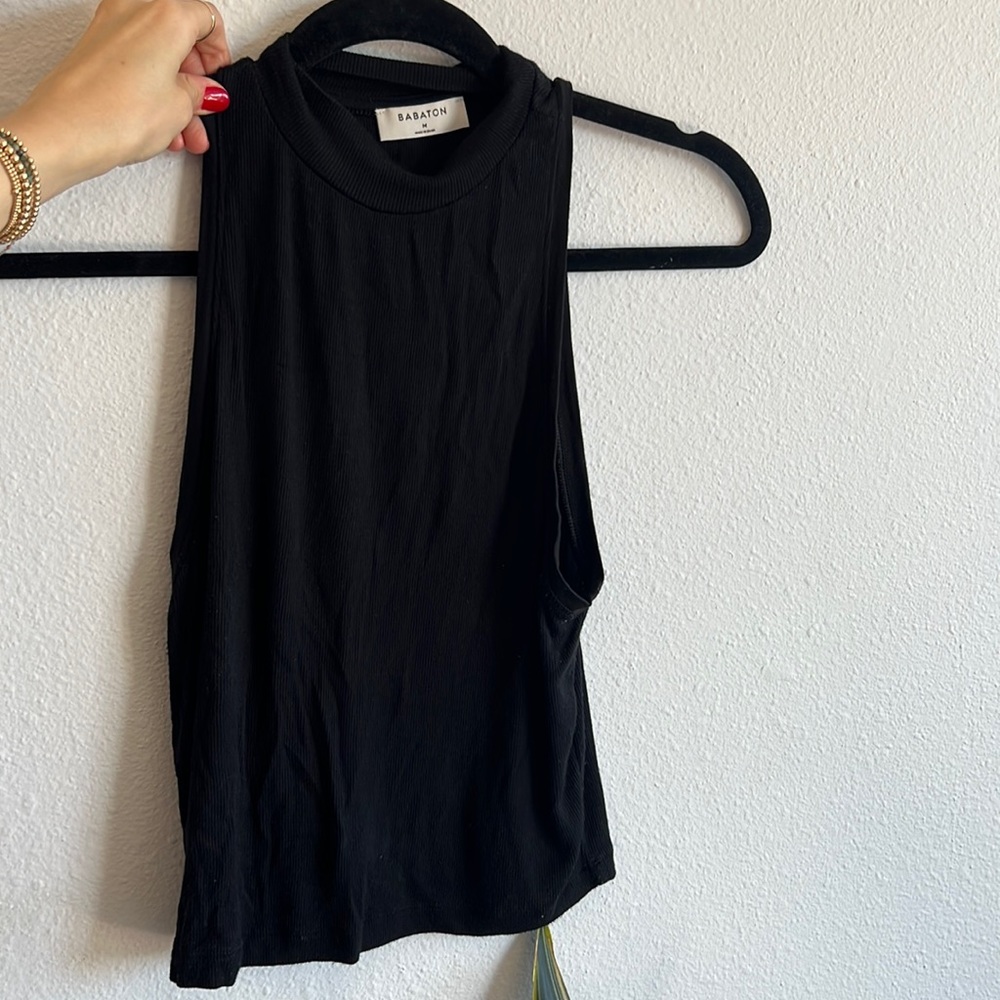 Aritzia Babaton Mock Neck Ribbed Tank